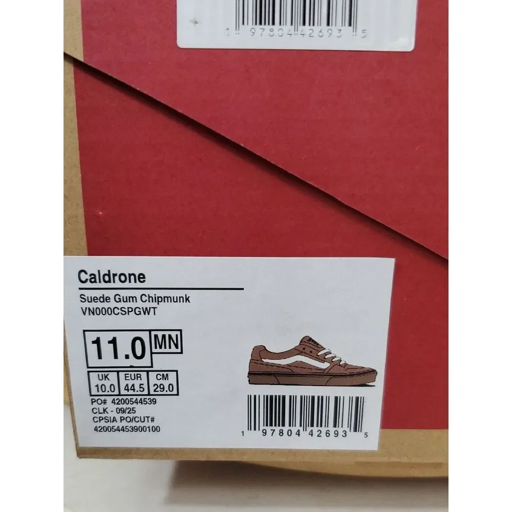 Vans Caldron Men's Suede Casual Sneakers Chipmunk Brown Size 11 NIB
